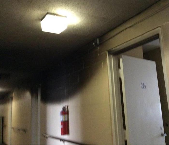 Fire Damage to Hallway in a Commercial Building
