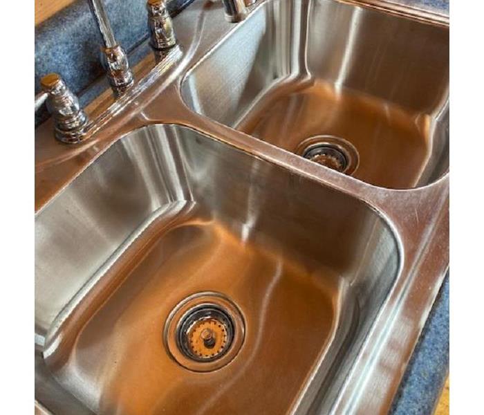 Servpro Professionally Cleaned Stainless Steel Double Kitchen Sink